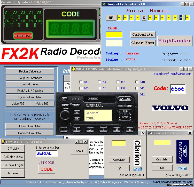 blaupunkt radio code calculator software